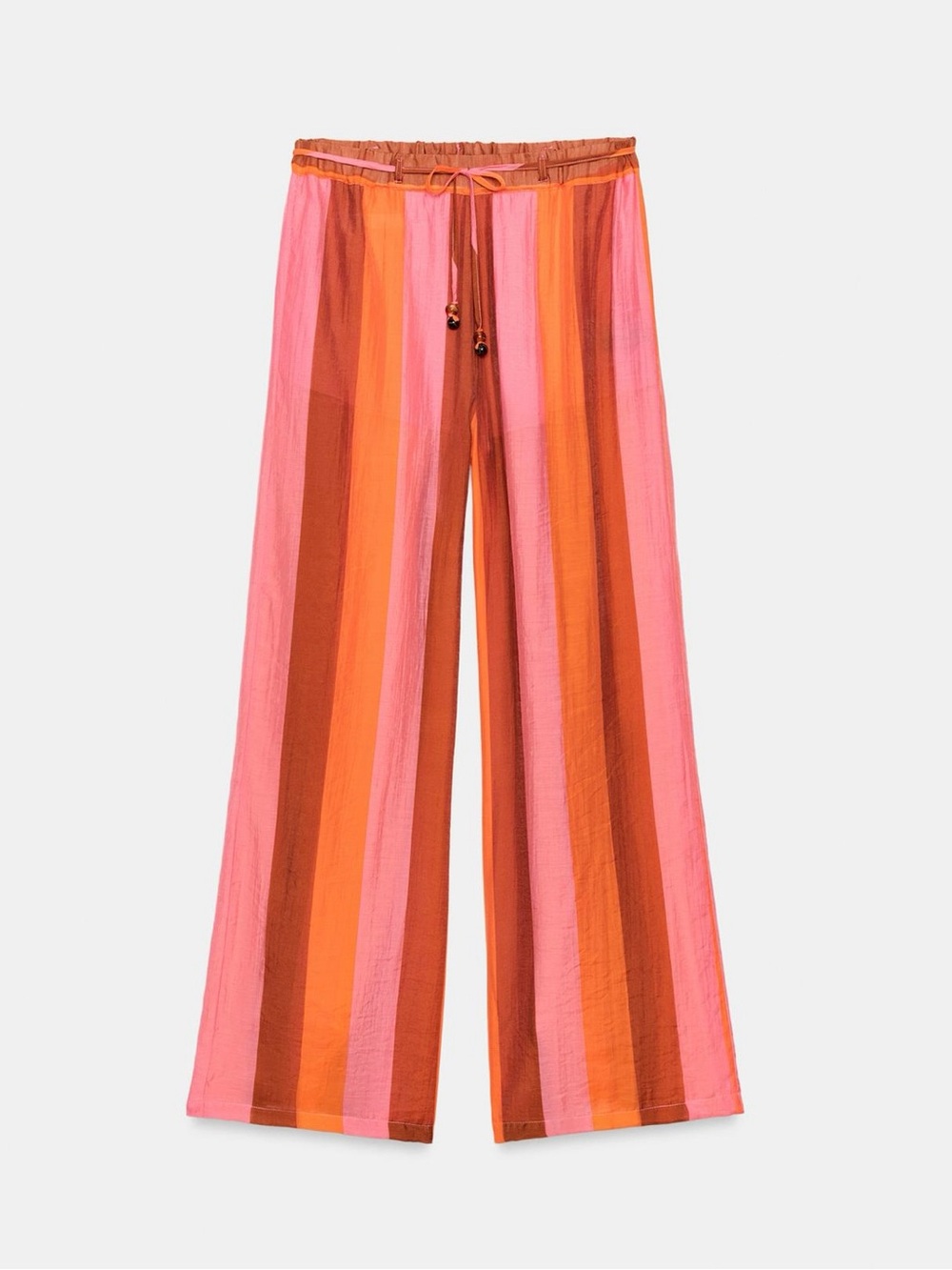 New ZARA Striped Wide-Leg Pants - Picture 7 of 9